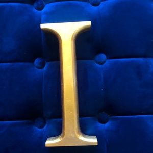 RH Antiqued Wood Gilt Letter I